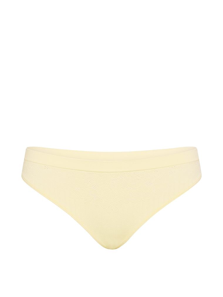 Stringi Floral Rib. Produkt ma kolor żółty i pochodzi z kolekcji Seamless. 