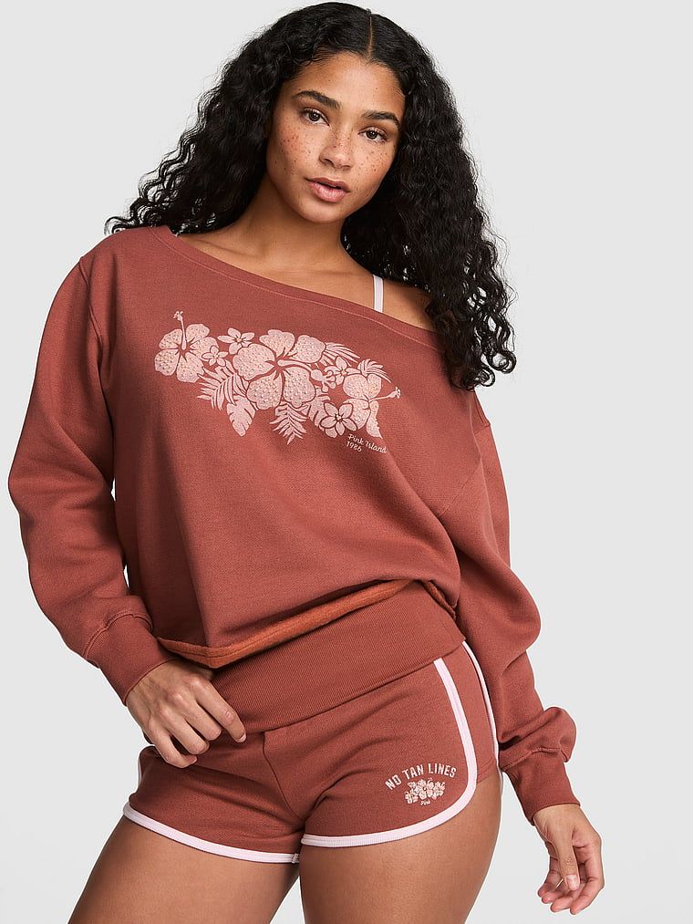 Prążkowana bluza z odkrytymi ramionami Campus Fleece