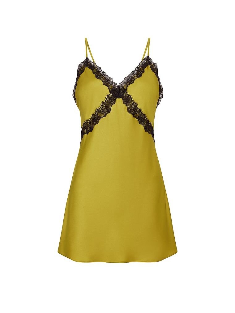 Koszulka nocna satynowa Satin and Rose Slip. Produkt ma kolor zielony i pochodzi z kolekcji Very Sexy. 
