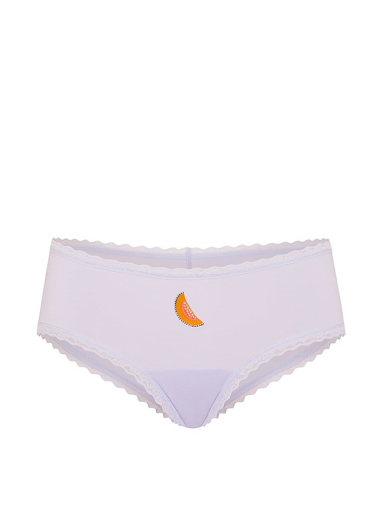 Majtki bawełniane z koronką na krawędziach Lace-Waist Cheeky. Produkt ma kolor niebieski i pochodzi z kolekcji Lace Trim. 