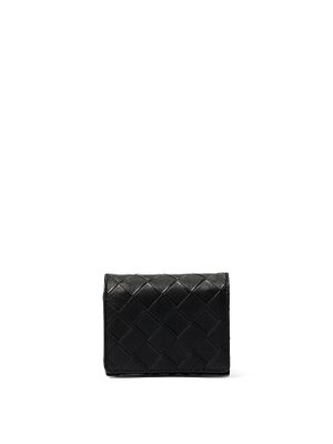 Black Woven Mały portfel
