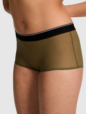 PINK Majtki boyshort z siateczki z logo