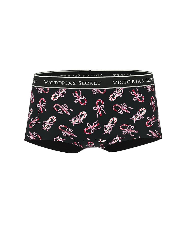 Majtki szorty bawełniane z logo w talii Boyshort. Produkt jest wzorzysty i pochodzi z kolekcji Cotton. 