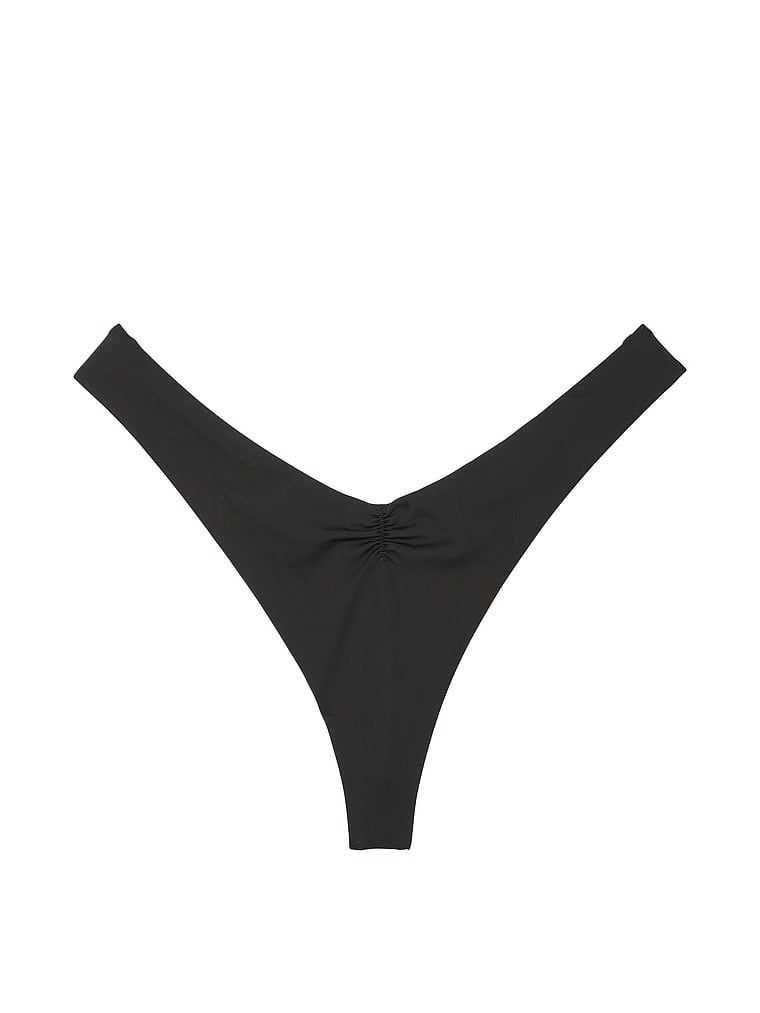 Dół od bikini stringi Essential Cinched. Produkt ma kolor czarny i pochodzi z kolekcji Victoria's Secret Swim. 