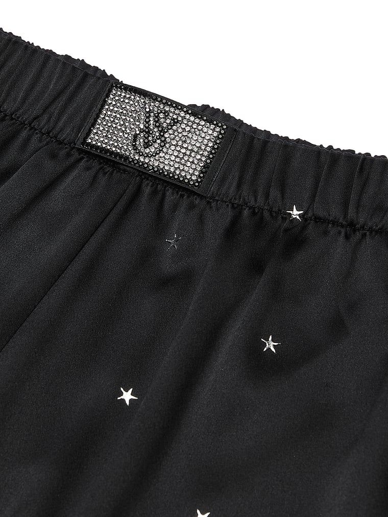 Piżama satynowa błyszcząca z długimi rękawami Glazed Dew Drop. Produkt ma kolor czarny i pochodzi z kolekcji Victoria's Secret. 