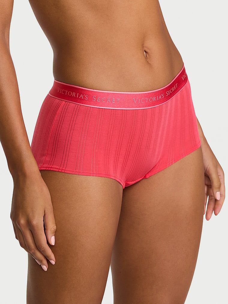 Cotton Majtki szorty z modalu Ultra-Fine Logo Boyshort