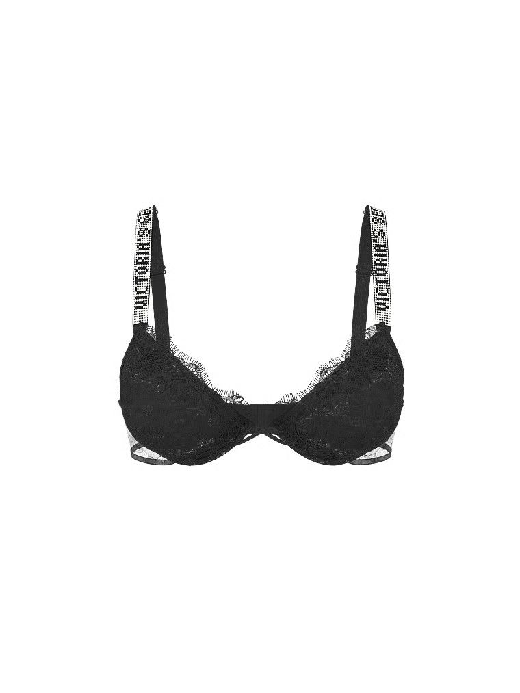 Very Sexy Biustonosz lekko usztywniany koronkowy z błyszczącymi ramiączkami Shine Strap Demi