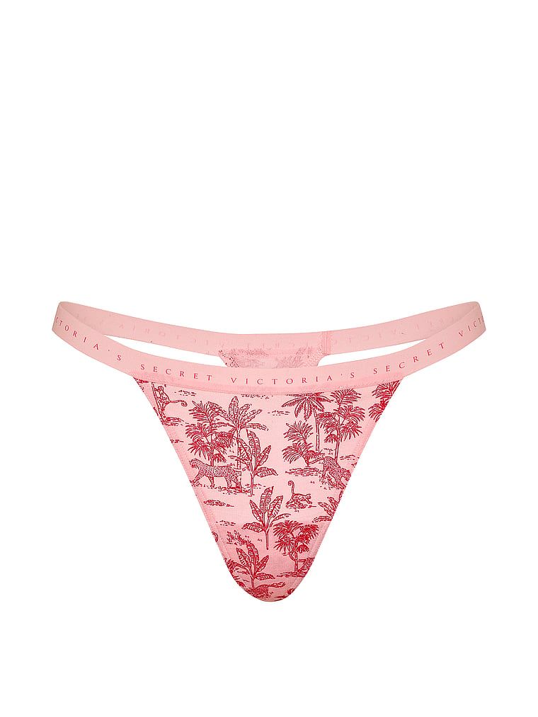 Stringi bawełniane Stretch Cotton. Produkt jest wzorzysty i pochodzi z kolekcji Victoria's Secret. 