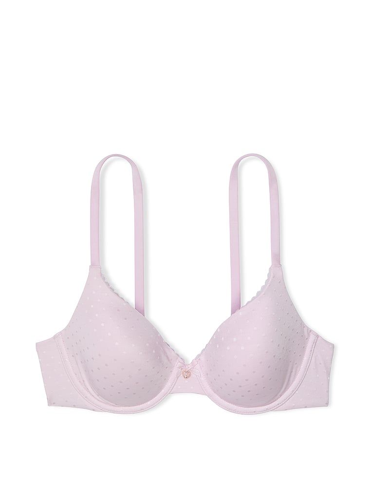 Na zdjęciu na białym tle widoczny jest biustonosz lekko usztywniany z mocno zabudowanymi miseczkami. Produkt ma kolor purpurowy i pochodzi z kolekcji Body by Victoria.