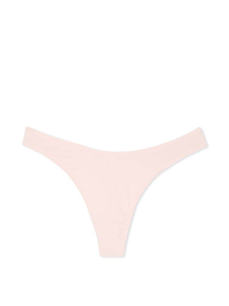 Stringi bawełniane High-Leg Scoop. Produkt ma kolor różowy i pochodzi z kolekcji Victoria's Secret. 