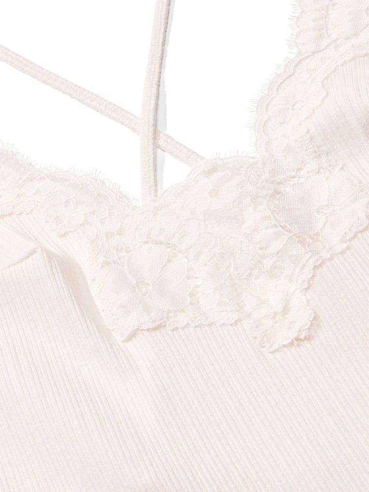 Koszula nocna bawełniana maxi Pointelle Rib. Produkt ma kolor biały i pochodzi z kolekcji Dream Angels. 
