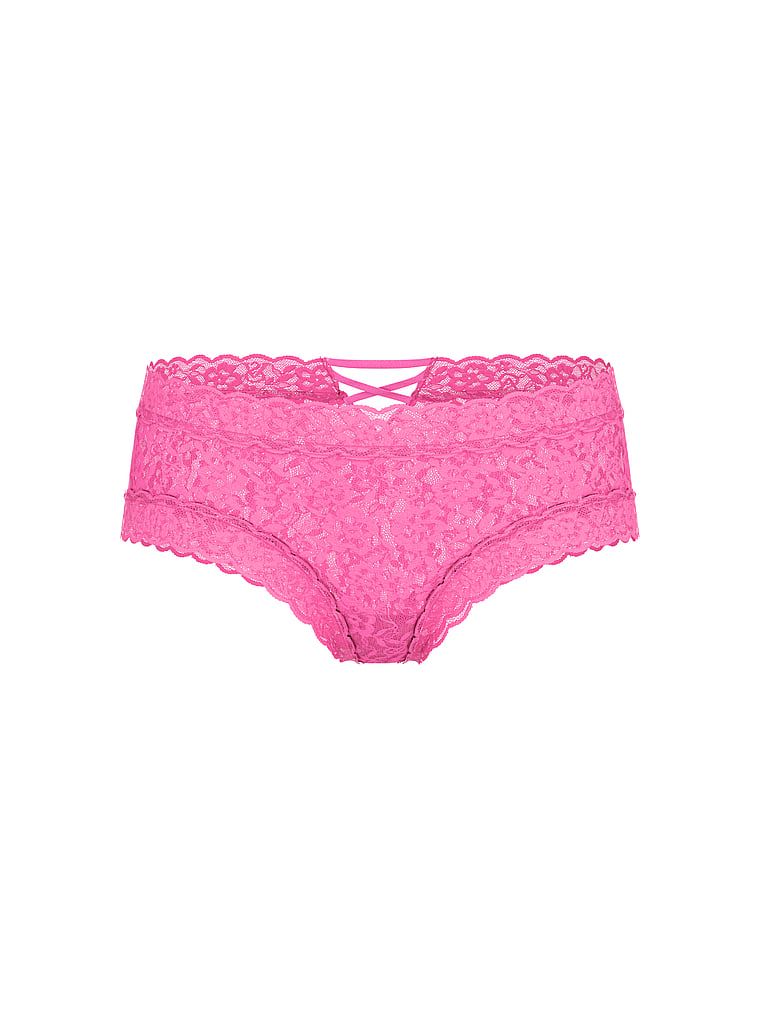 Majtki koronkowe z paseczkami z tyłu Blossom Cheeky. Produkt ma kolor różowy i pochodzi z kolekcji Lacie. 