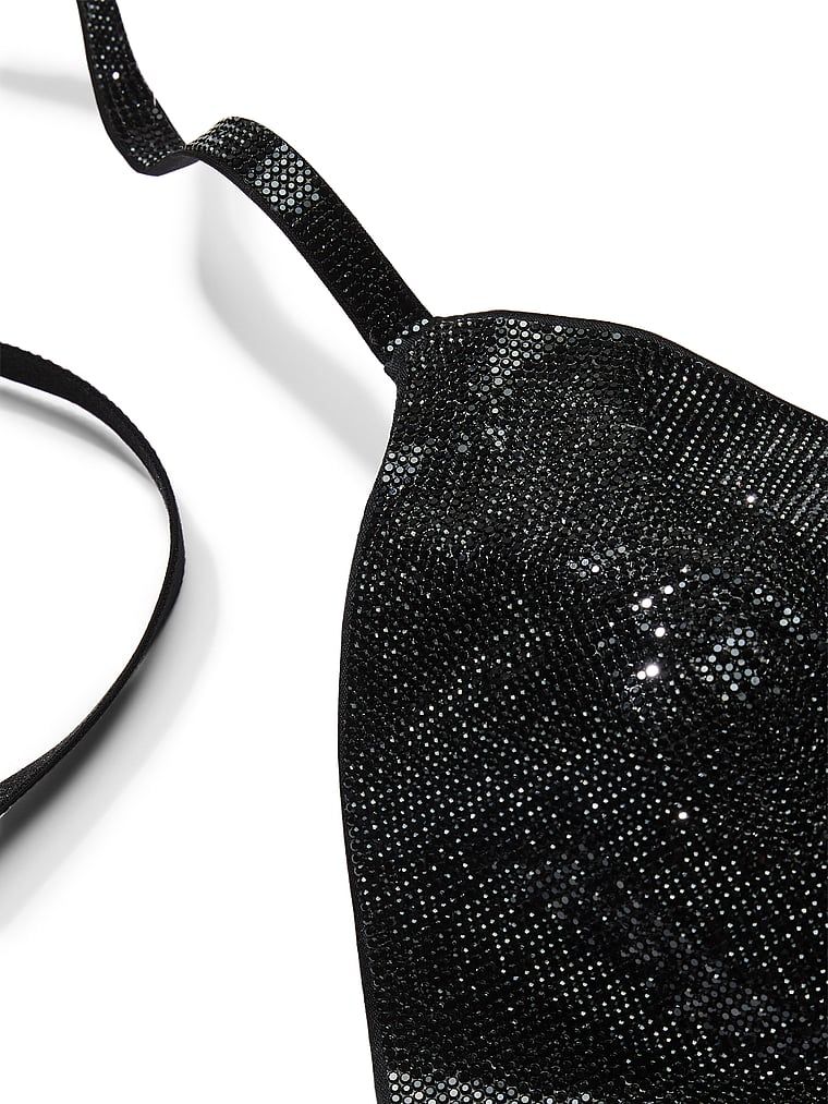 Very Sexy Zestaw - biustonosz braletka i stringi z połyskującego materiału