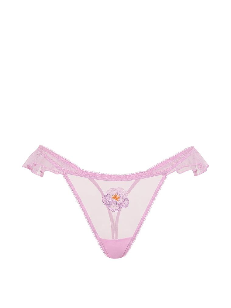 Stringi z haftem Watercolor Motif Flutter. Produkt ma kolor fioletowy i pochodzi z kolekcji Dream Angels. 