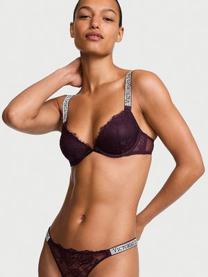 Very Sexy Biustonosz lekko usztywniany koronkowy z błyszczącymi ramiączkami Shine Strap Demi