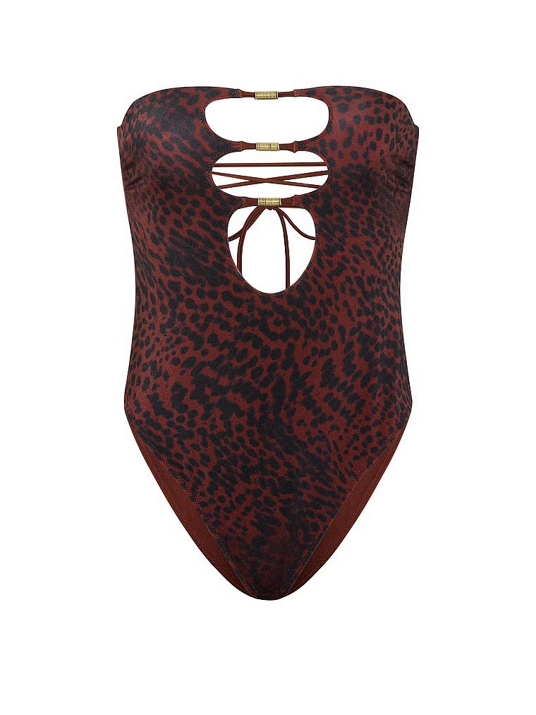 Strój kąpielowy jednoczęściowy dwustronny Cut-Out Rings. Produkt jest wzorzysty i pochodzi z kolekcji Victoria's Secret Swim. 