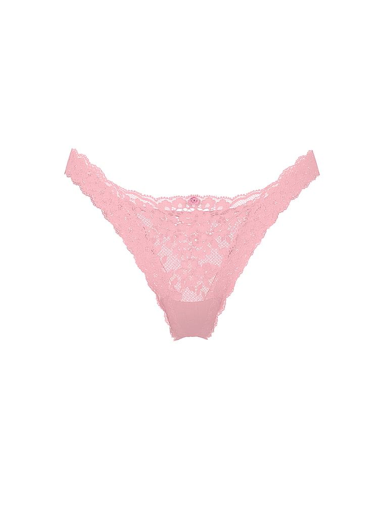 Majtki brazyliany koronkowe Brazilian. Produkt ma kolor różowy i pochodzi z kolekcji Dream Angels. 