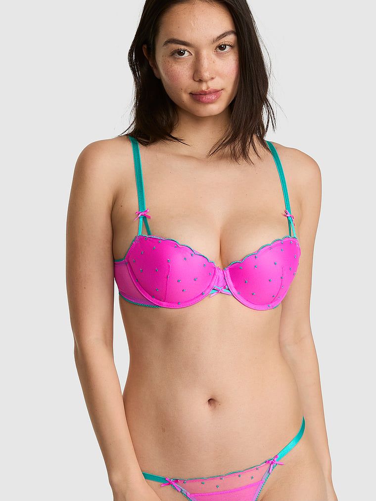 Lekko usztywniany biustonosz balkonetka PINK Wink