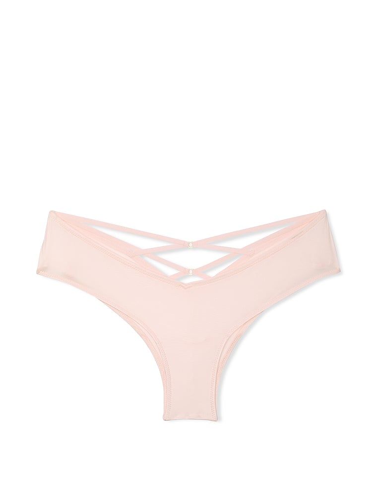 Majtki z paseczkami z tyłu i wysoko wyciętymi nogawkami Strappy-Back Cheeky. Produkt ma kolor różowy i pochodzi z kolekcji Very Sexy. 