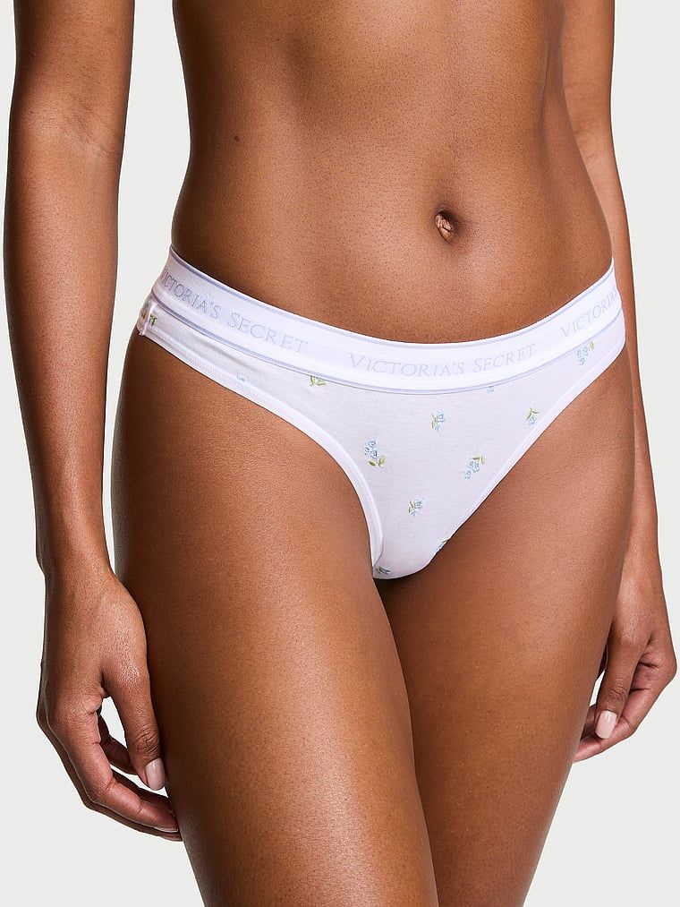 Cotton Stringi bawełniane z haftem i logo