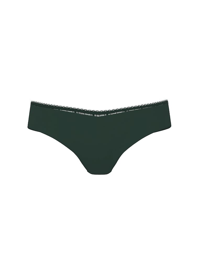 Stringi z siateczką w kratkę z tyłu No-Show Plaid Mesh. Produkt ma kolor zielony i pochodzi z kolekcji No-Show. 
