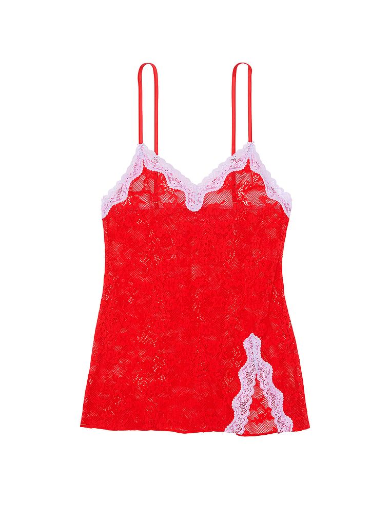 Koszulka nocna koronkowa Tease. Produkt ma kolor czerwony i pochodzi z kolekcji Victoria's Secret. 