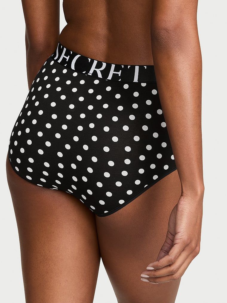 Majtki bawełniane z wysokim stanem Exploded Logo Brief. Produkt jest wzorzysty i pochodzi z kolekcji Cotton. 