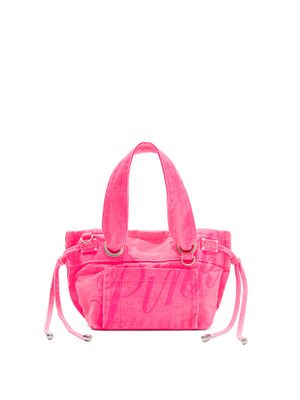 PINK Mini torba shopper z płótna z płaskim dnem