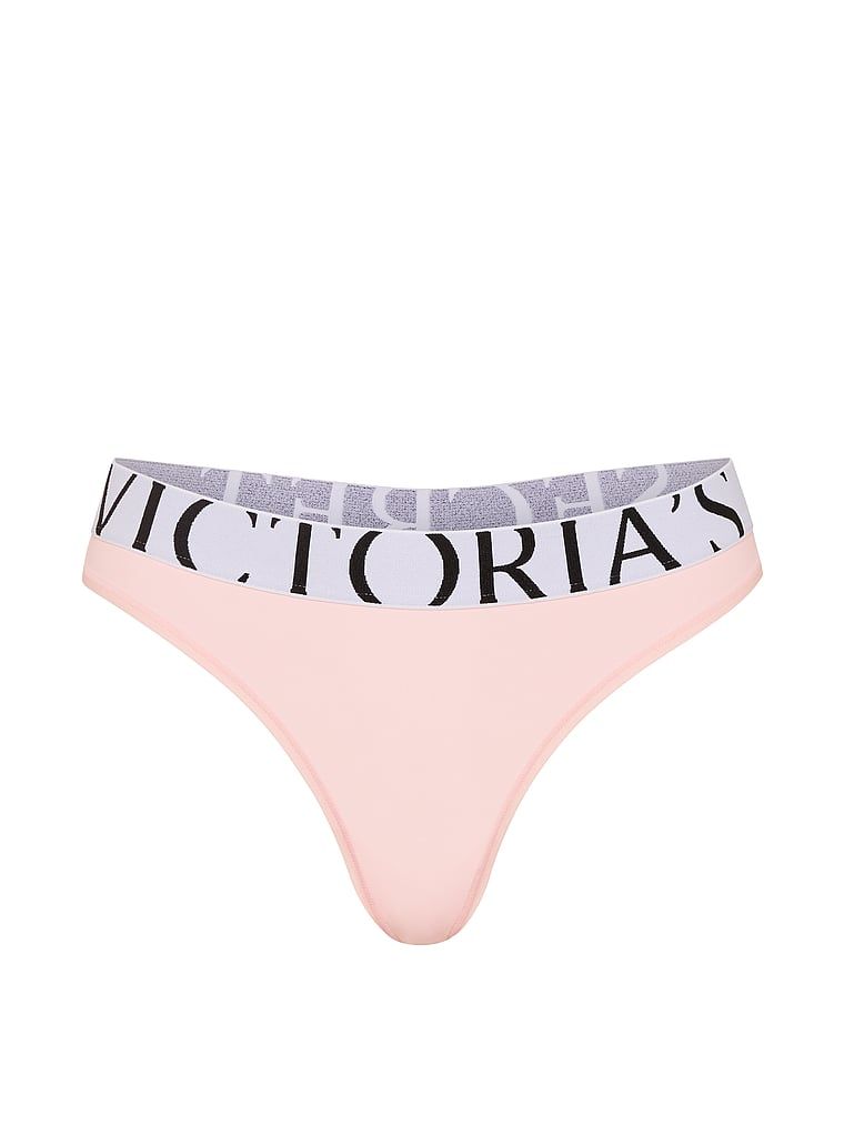 Stringi z logo Cool. Produkt ma kolor różowy i pochodzi z kolekcji Victoria's Secret. 