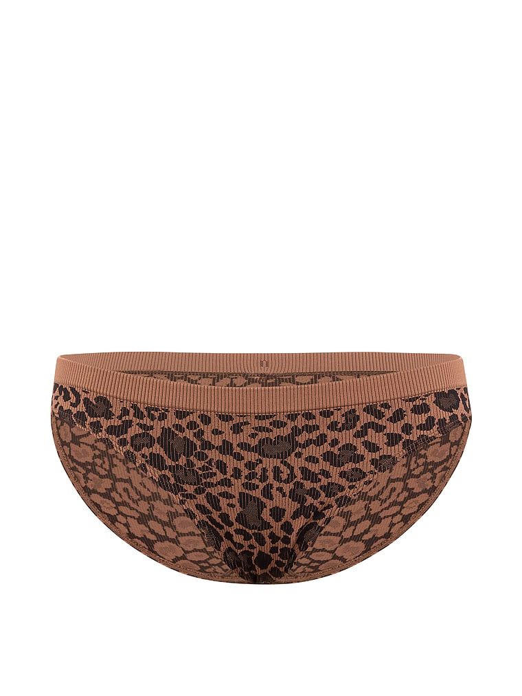 Majtki prążkowane Seamless Leopard Rib Bikini. Produkt ma kolor wzorzysty i pochodzi z kolekcji Seamless. 