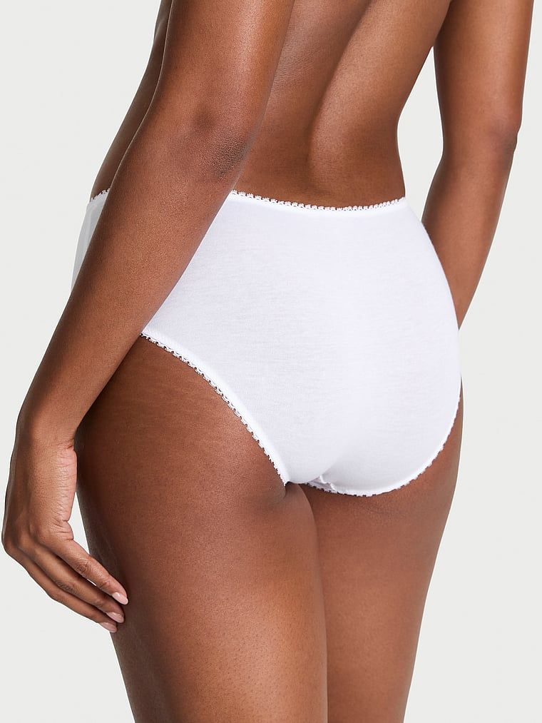 Majtki bawełniane Eyelet Hiphugger. Produkt ma kolor biały i pochodzi z kolekcji Victoria's Secret. 