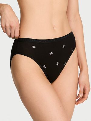 Victoria's Secret Majtki bawełniane figi z wysoko wyciętymi nogawkami High-Leg Brief