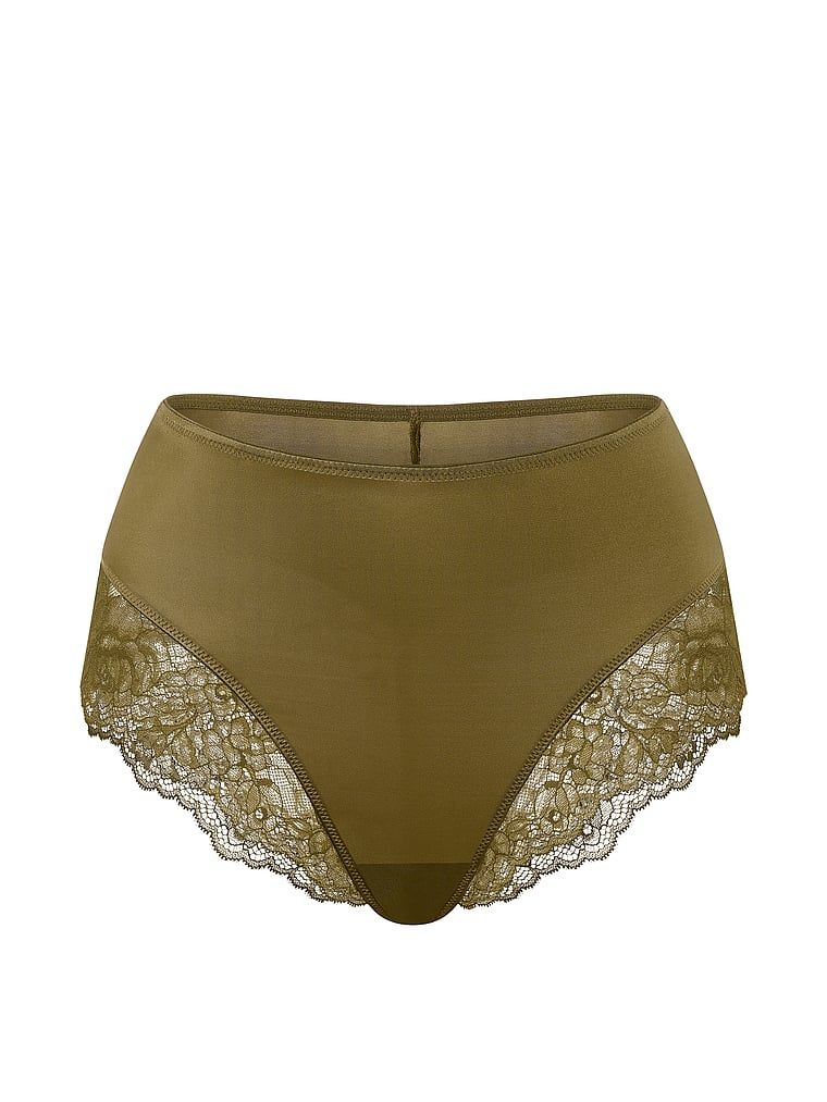 Majtki z wysokim stanem i koronką Smooth Lace-Trim. Produkt ma kolor zielony i pochodzi z kolekcji Very Sexy. 