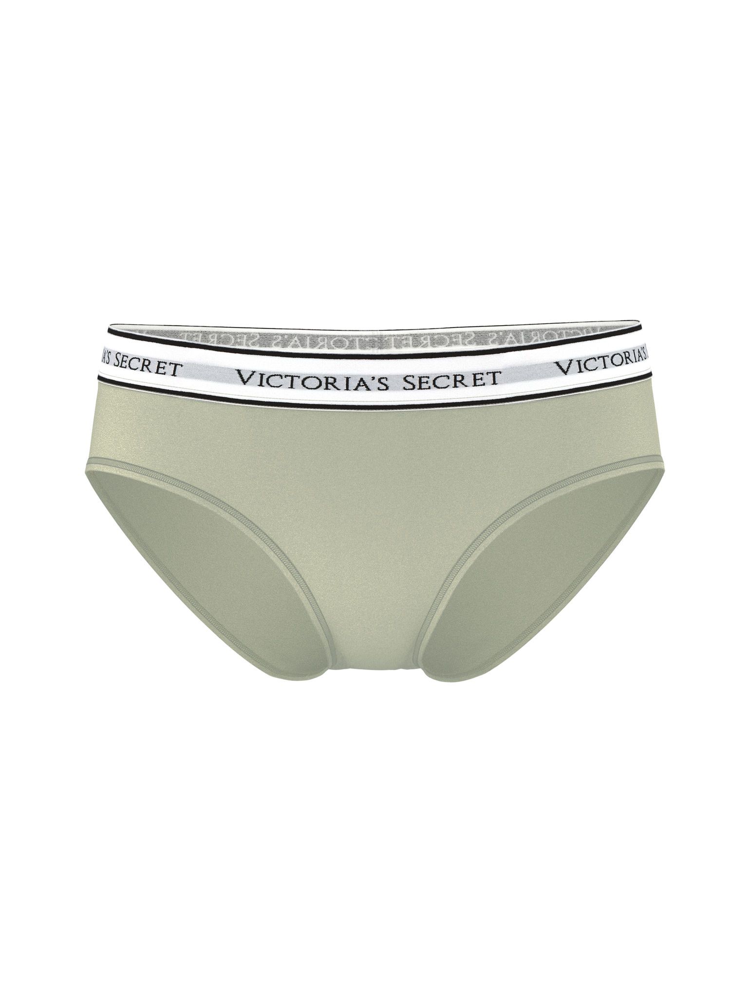 Majtki bawełniane z logo w talii Hiphugger. Produkt ma kolor zielony i pochodzi z kolekcji Body by Victoria. 