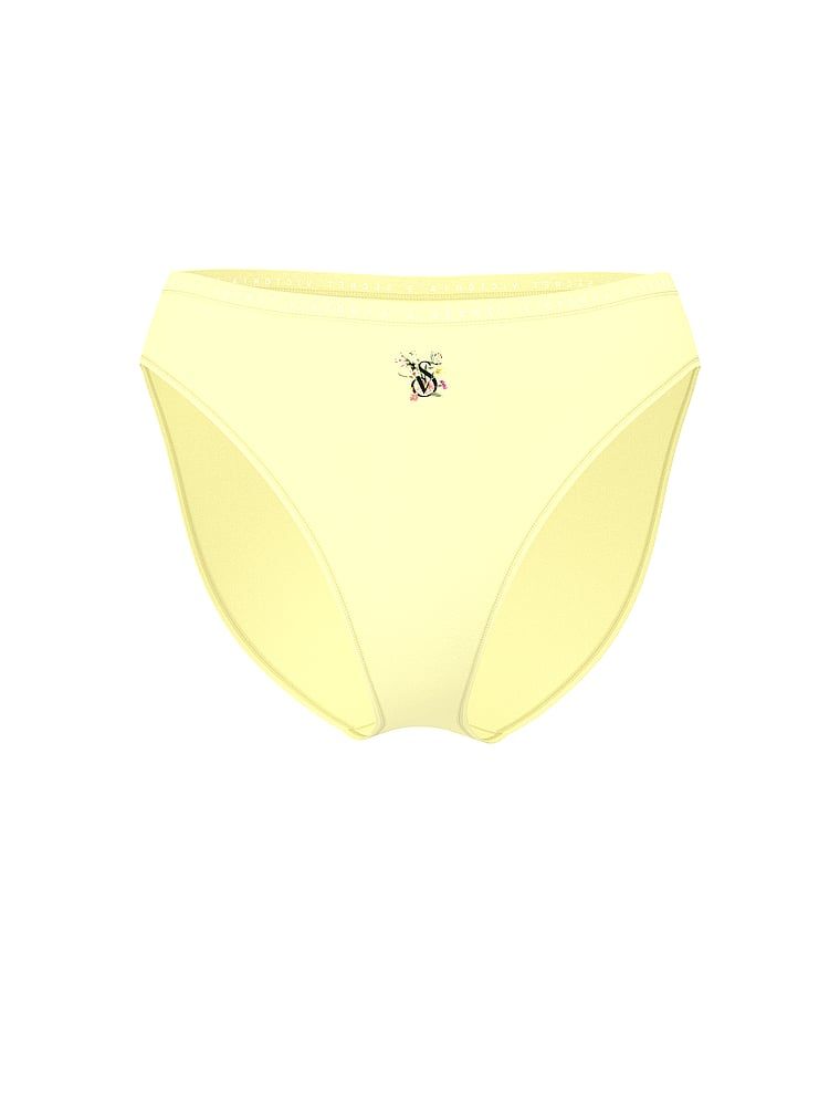 Victoria's Secret Majtki bawełniane figi z wysoko wyciętymi nogawkami High-Leg Brief