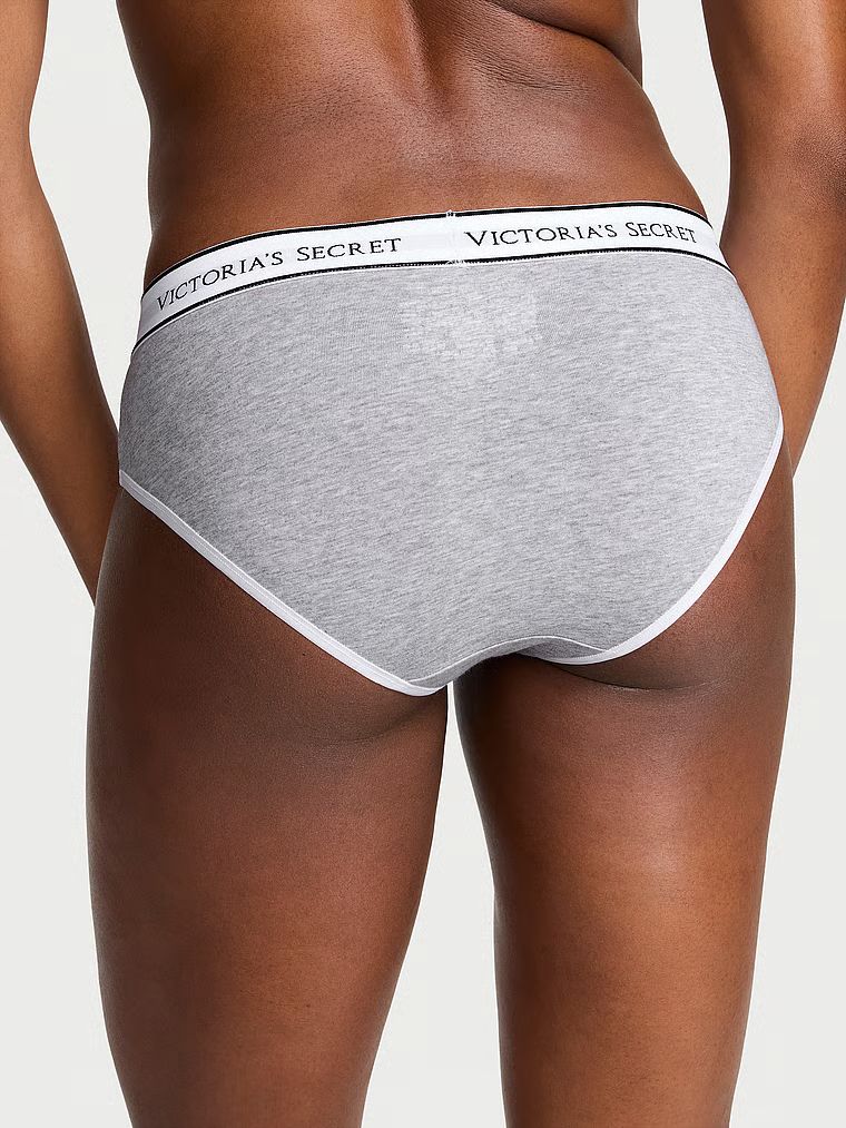 Majtki bawełniane z logo w talii Hiphugger. Produkt ma kolor szary i pochodzi z kolekcji Cotton. 