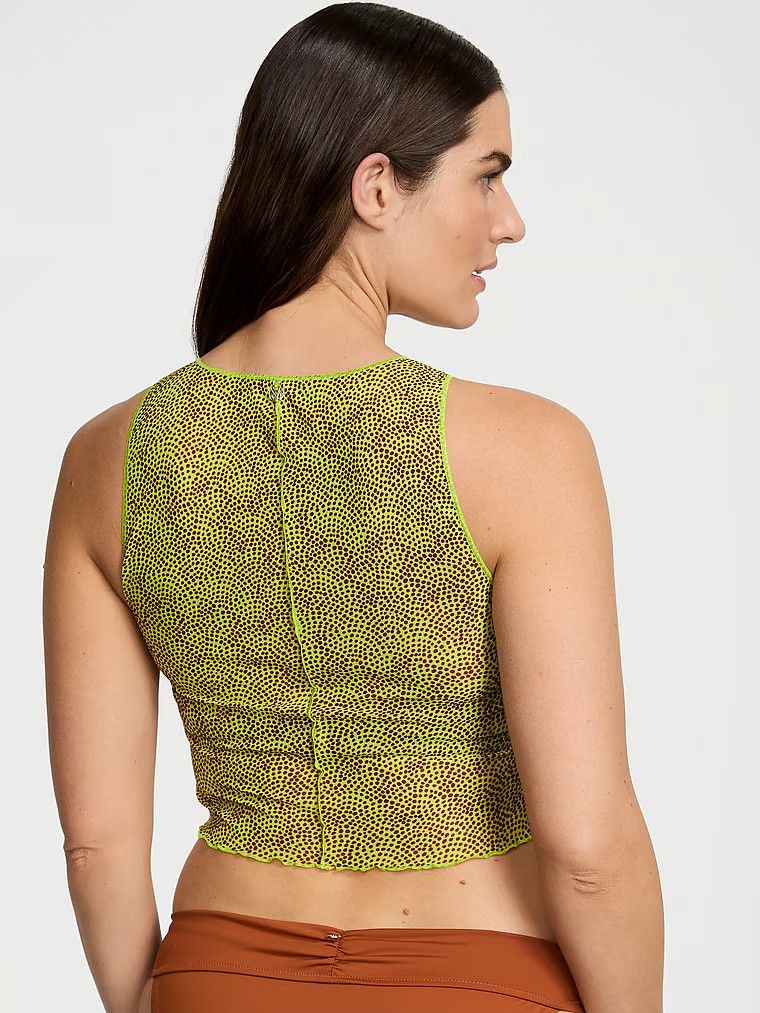 Top z siateczki na plażę Beachwear. Produkt jest wzorzysty i pochodzi z kolekcji Victoria's Secret Swim. 