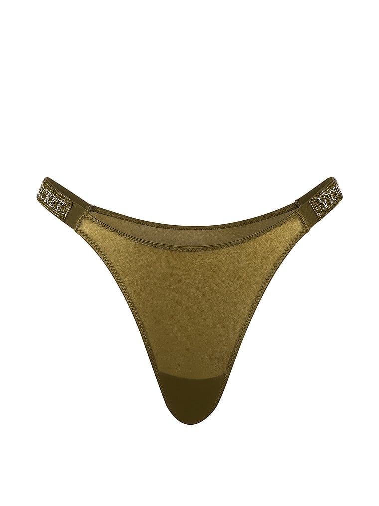 Majtki brazyliany koronkowe z błyszczącymi paskami Shine Strap Brazilian. Produkt ma kolor zielony i pochodzi z kolekcji Very Sexy. 
