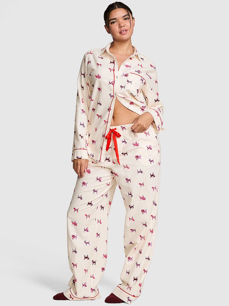 PINK Długi komplet piżamowy Favorite Flannel