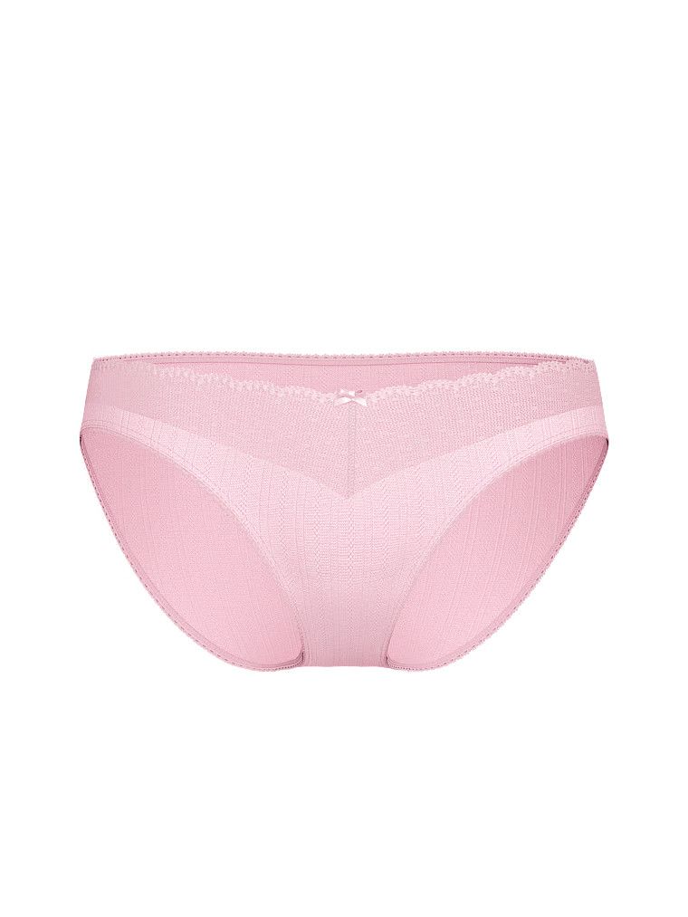 Majtki Lace Pointelle Bikini. Produkt ma kolor różowy i pochodzi z kolekcji Victoria's Secret. 