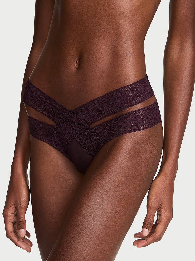 Very Sexy Majtki z wycięciami i z koronką Strappy Cut-Out Cheeky