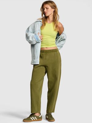 PINK Spodnie dresowe Campus Fleece barrel z przeszyciami