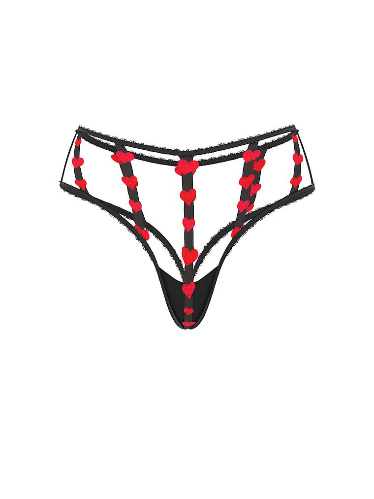 Majtki z otwartym tyłem Tease Strappy Heart. Produkt jest wzorzysty i pochodzi z kolekcji Very Sexy. 