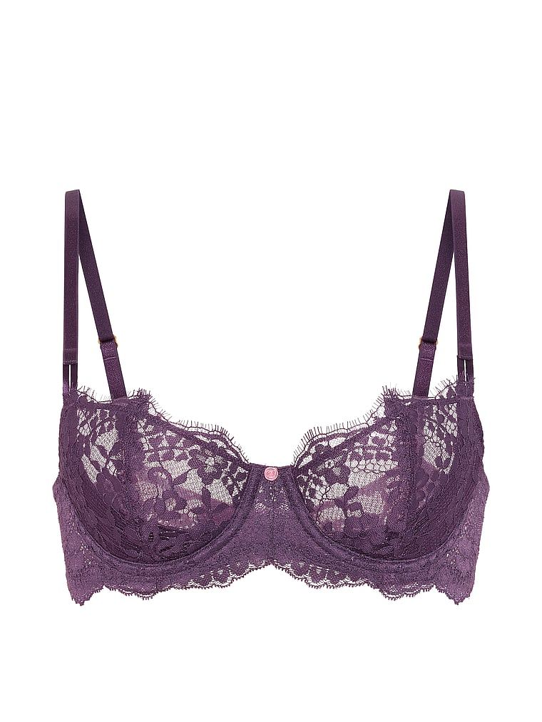 Biustonosz nieusztywniany balkonetka Wicked Lace Balconette. Produkt ma kolor fioletowy i pochodzi z kolekcji Dream Angels. 