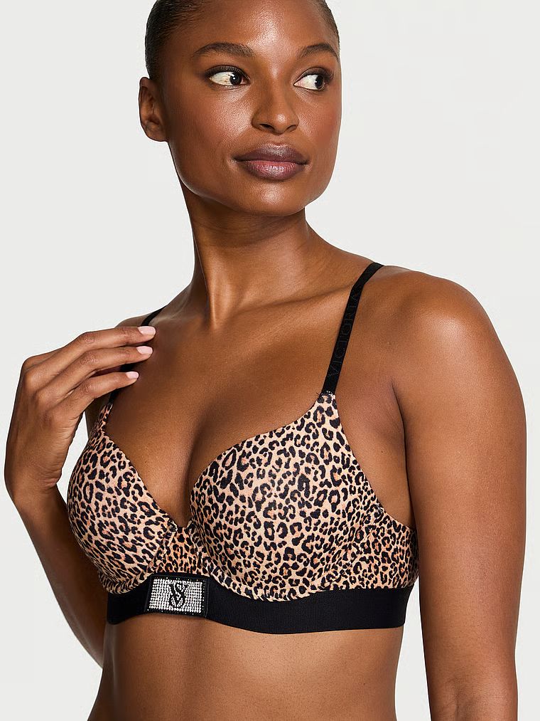 Biustonosz push-up bawełniany Perfect Shape Shine Patch. Produkt ma wzór zwierzęcy i pochodzi z kolekcji T-shirt. 