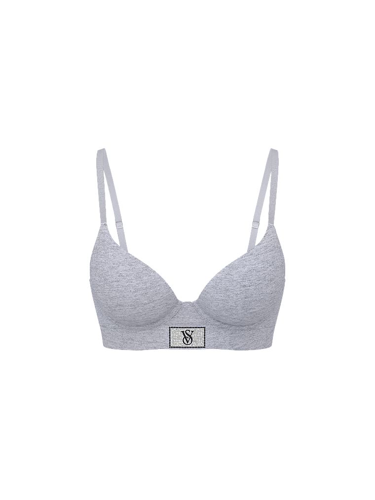 Biustonosz push-up bawełniany Perfect Shape Shine Patch. Produkt ma kolor szary i pochodzi z kolekcji T-shirt. 