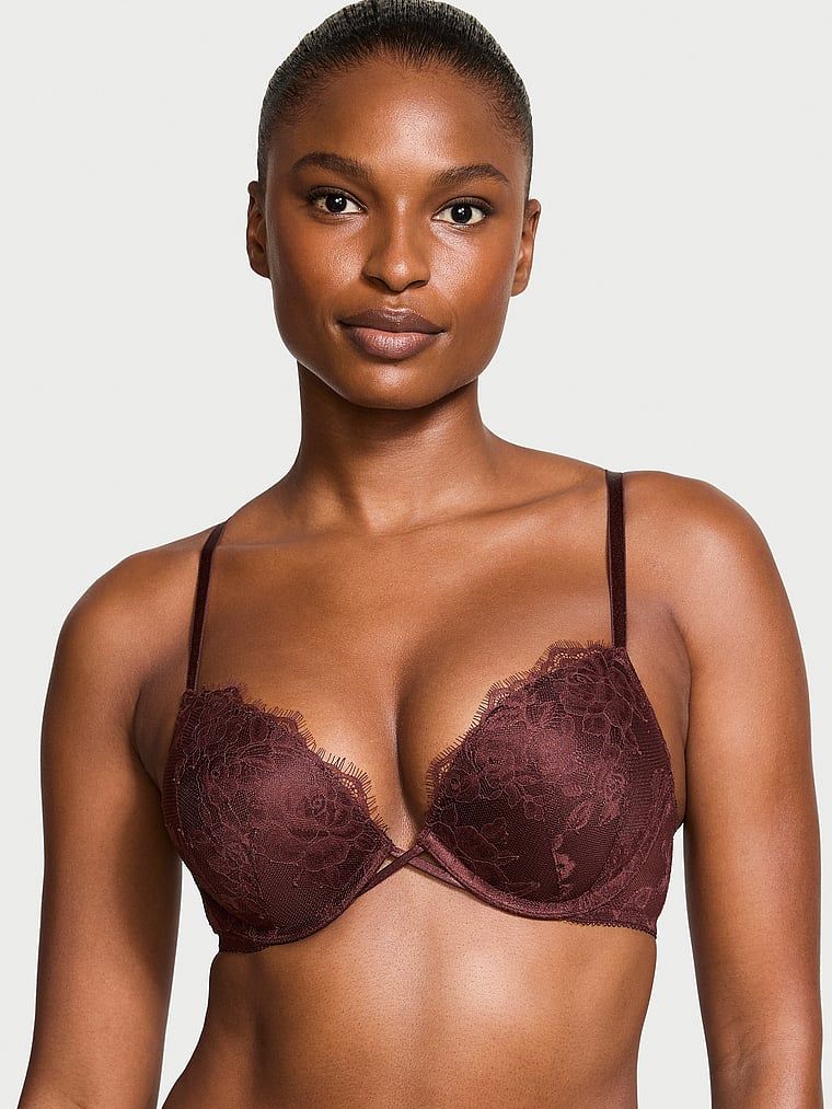 Very Sexy Biustonosz push-up powiększający o 2 rozmiary Bombshell Rose Lace