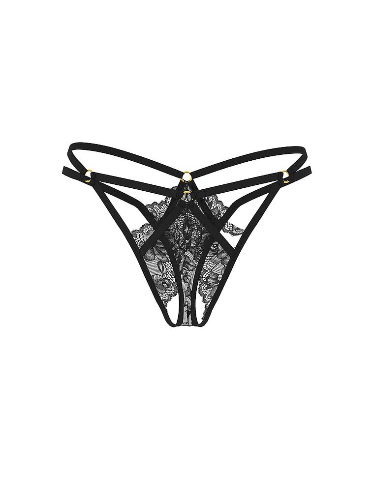 Stringi bez kroku Strappy Hardware. Produkt ma kolor czarny i pochodzi z kolekcji Very Sexy. 