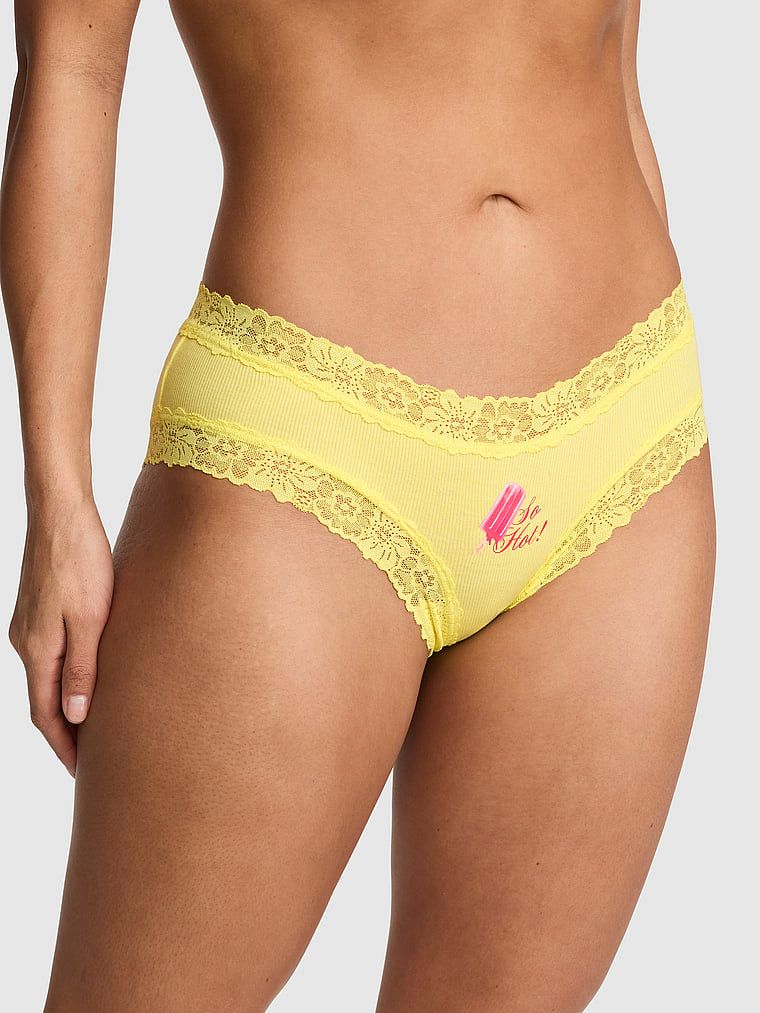 Majtki cheeky z koronkowym wykończeniem PINK Wink
