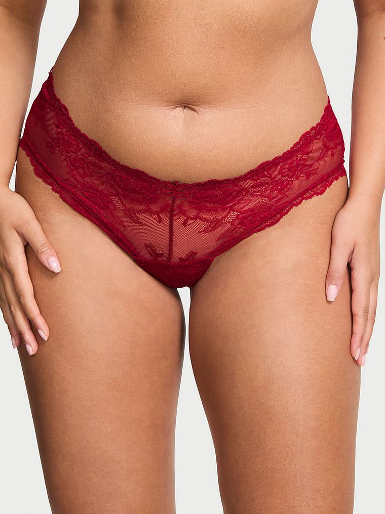 Very Sexy Majtki koronkowe z wysoko wyciętymi nogawkami Rose Lace Cheeky